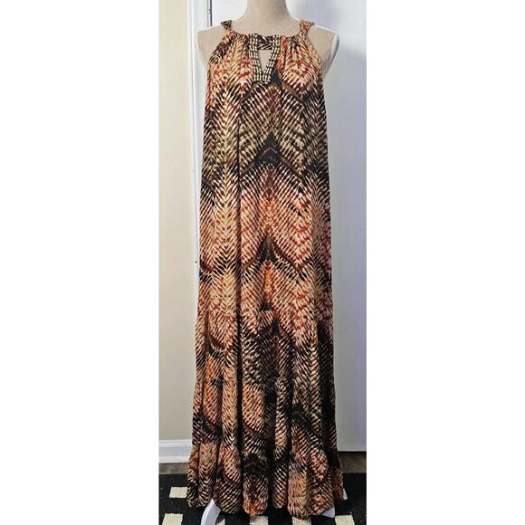 Catherines Beaded Long Maxi Dress Womens Plus Sz 2X Indie Sleeveless Boho Resort - Picture 2 of 6
